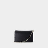 Mini Cross Bar Purse - Alexander McQueen - Leather - Black/Silver