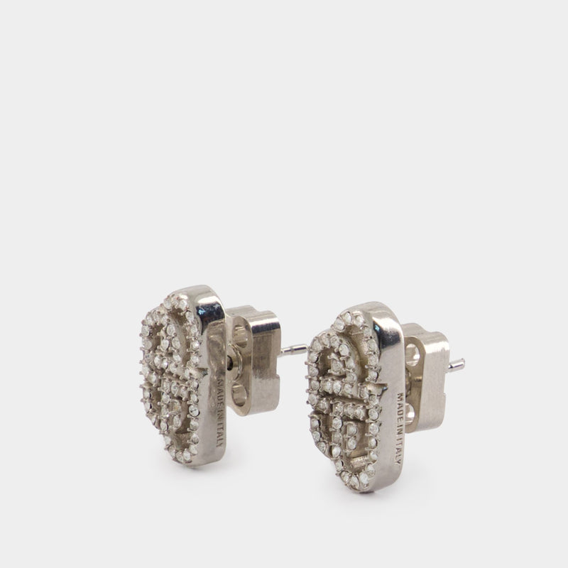 Bb Stud Xs Earrings - Balenciaga - Metal - Silver