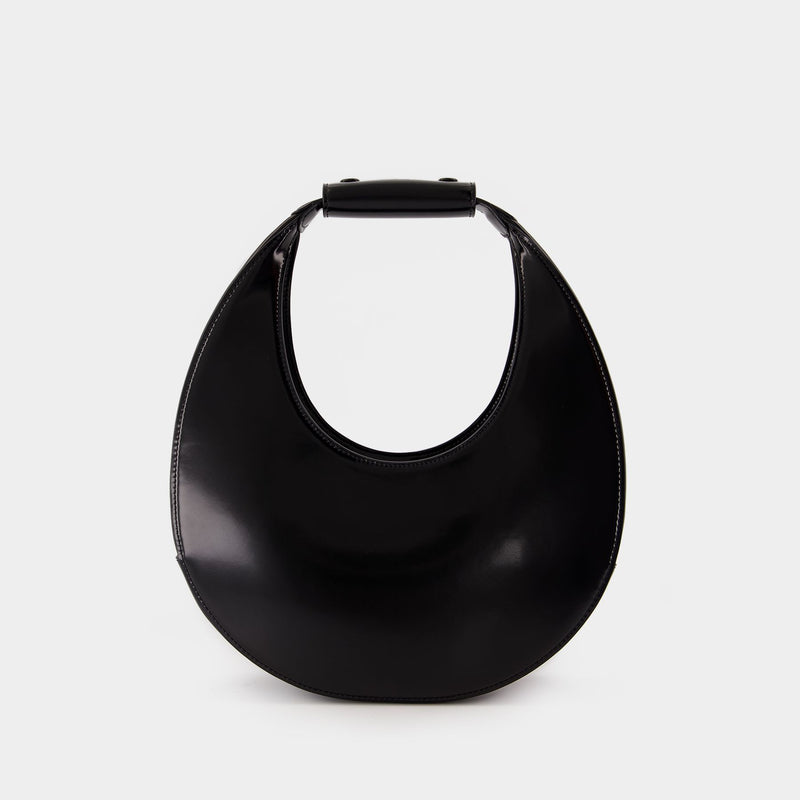 Moon Shoulder Bag - Staud - Leather - Black