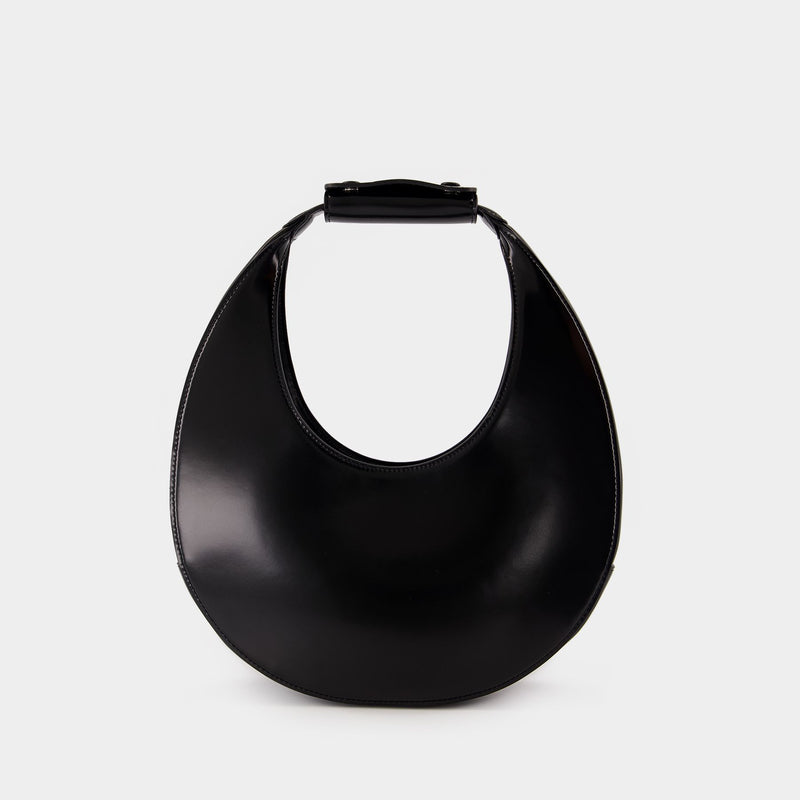 Moon Shoulder Bag - Staud - Leather - Black