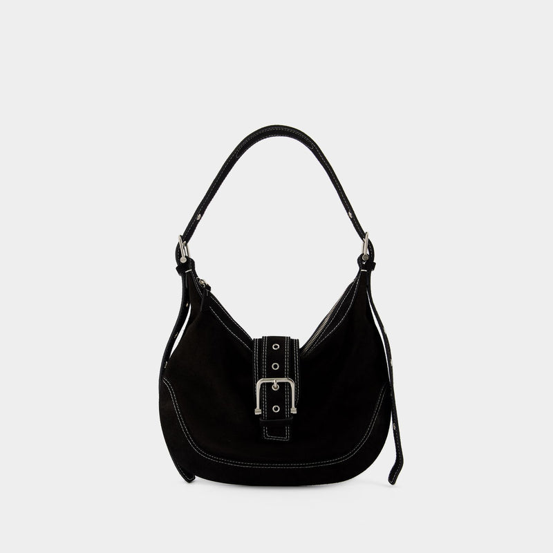 Mid Hobo Brocle Shoulder Bag - Osoi - Leather - Denim Black