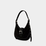 Mid Hobo Brocle Shoulder Bag - Osoi - Leather - Denim Black