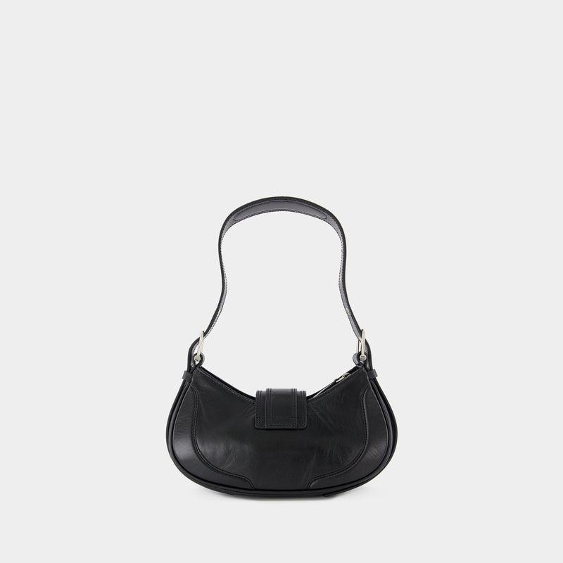 Hobo Brocle Shoulder Bag - Osoi - Leather - Black