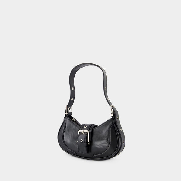 Hobo Brocle Shoulder Bag - Osoi - Leather - Black