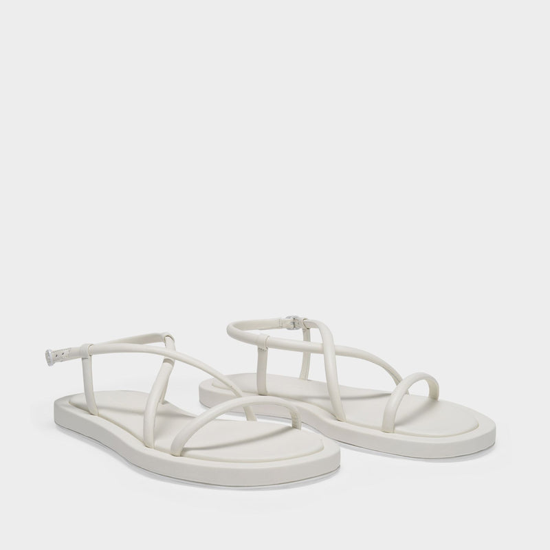 Upper and Ru Sandals in White Leather