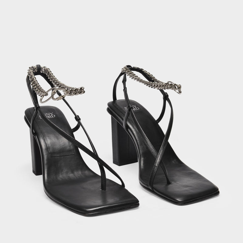 Shake The Chains Sandals in Black Leather