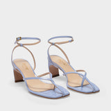 Ficelle Ankle Strap Sandals in Iris Blue Patent