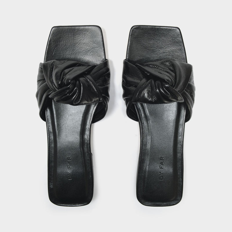 Lima Sandals in Black Smooth Leather