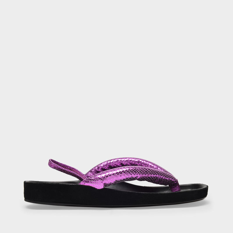 Olanie Sandals in Fuchsia Leather