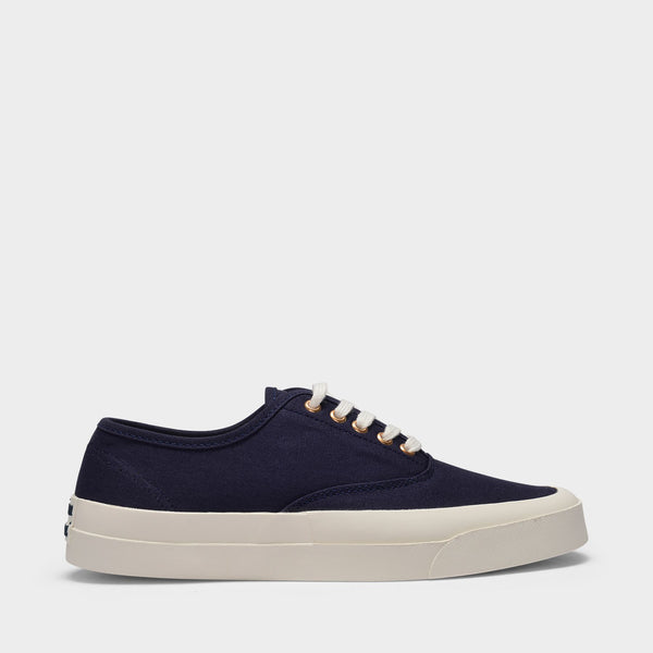 Laced Sneaker in Blue Canvas