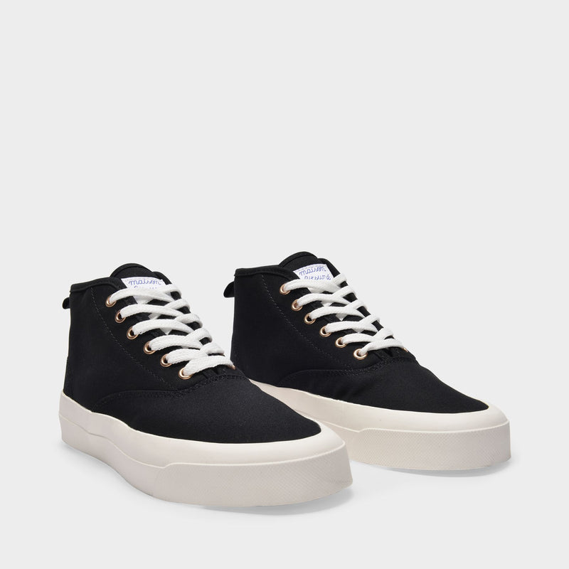 High-Top Sneakers in Black Canvas