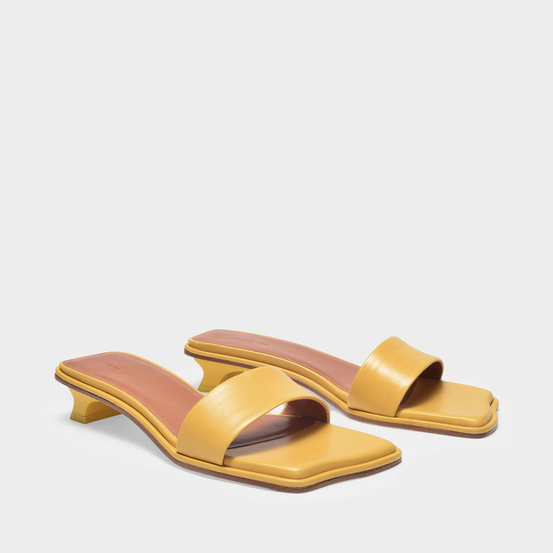 Isla Sandals 30mm in Yellow Leather