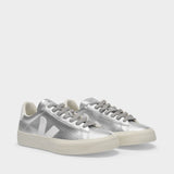 Campo Sneakers in Silver and White Chromefree Leather