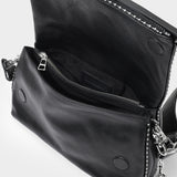 Rocky Crossbody Bag in Black Grained Leather