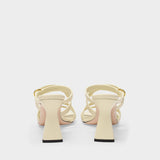 Lara Sandals in Cream Leather