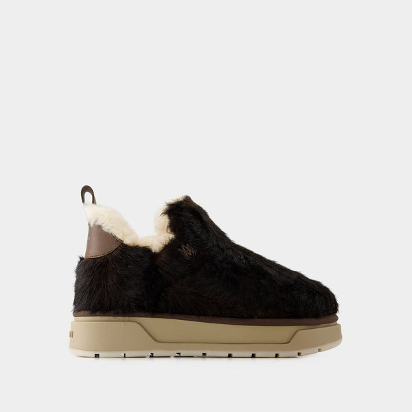 Faux Fur Malibu Ankle Boots - Amiri - Leather - Brown