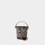 T Monogram Mini Bucket Bag - Tory Burch - Cotton - Tory Navy