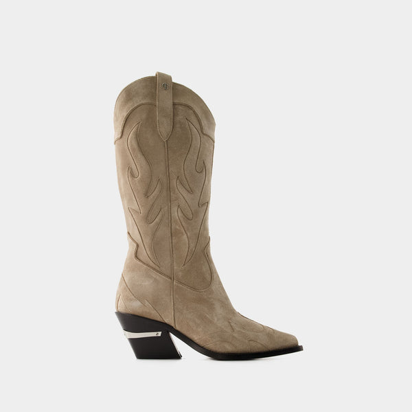 Mid Calf Tania Boots Anine Bing Leather Taupe