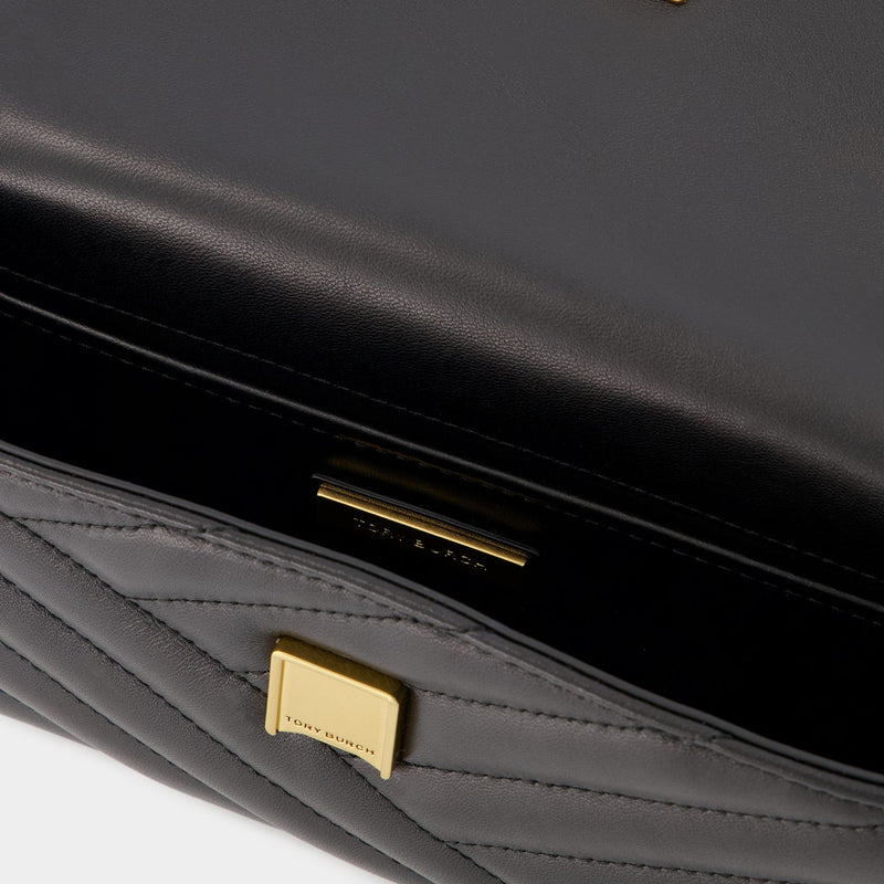 Tory Burch Kira Mini Top-Handle Chain Wallet Black Bag