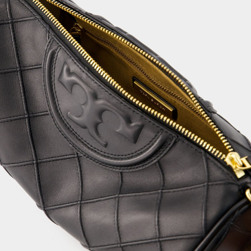 New Tory Burch Fleming Backpack Leather Black Handbag