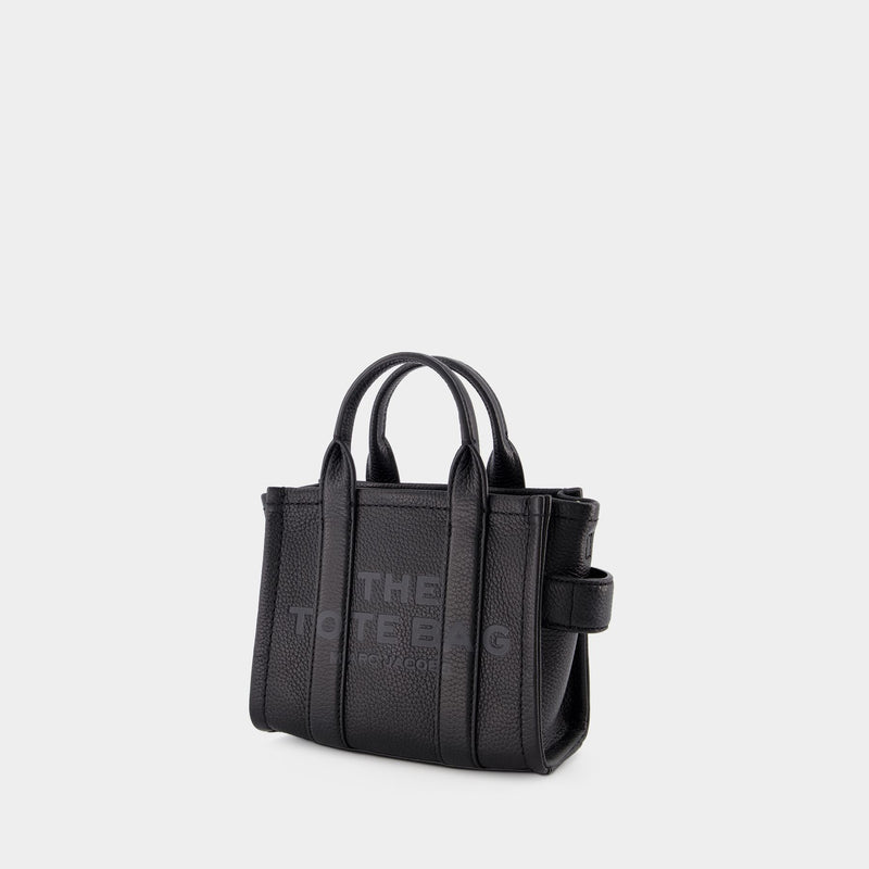 Marc Jacobs The Leather Micro Tote Bag Black