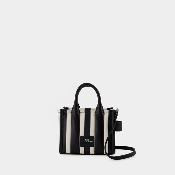 Zara: White Black Striped Tote | Silkroll