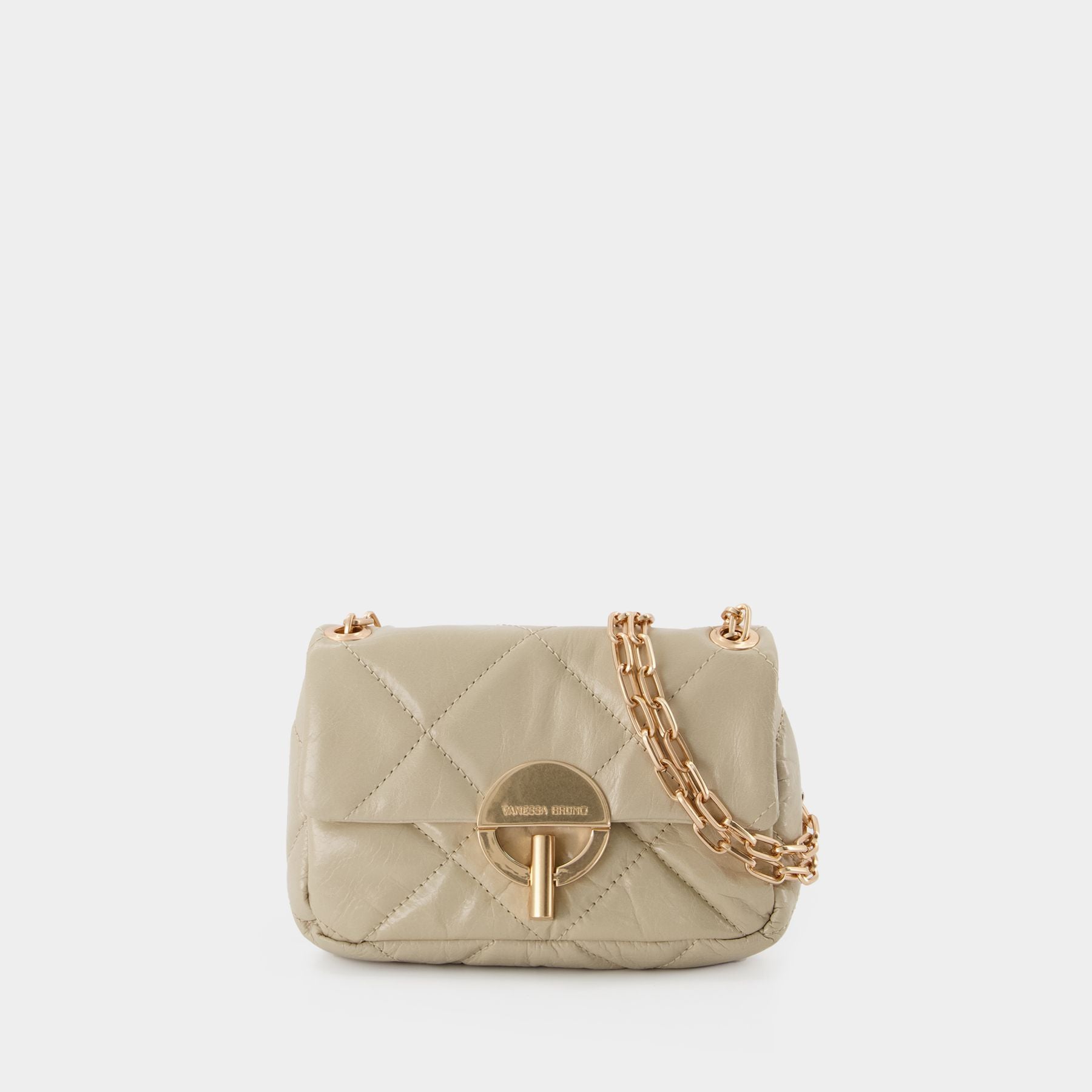 Nano Moon Hobo Bag - Vanessa Bruno - Greige - Leather