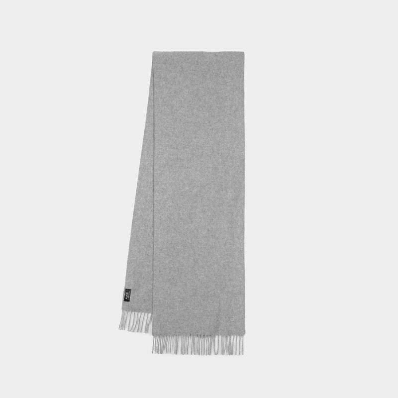 Ambroise Brodée Scarf - A.P.C. - Wool - Heather Grey