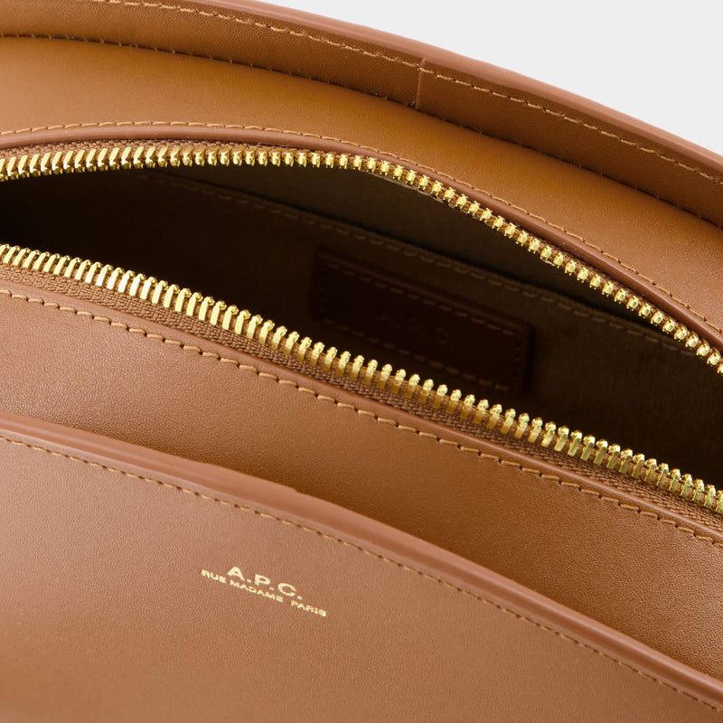 Demi-lune leather crossbody bag APC Beige in Leather - 34912349