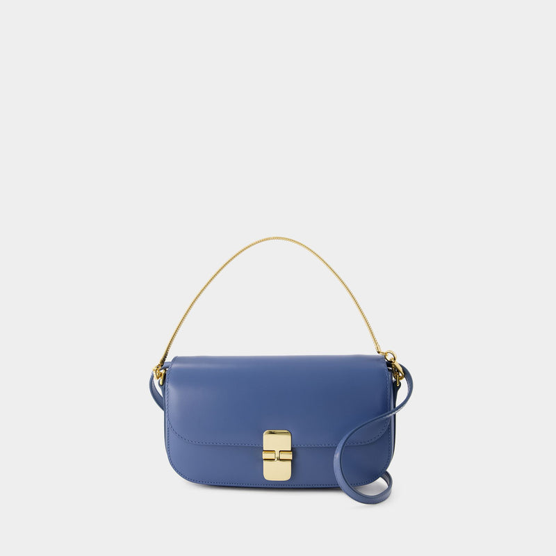 Grace Chaine Clutch - A.P.C. - Leather - Ocean Blue