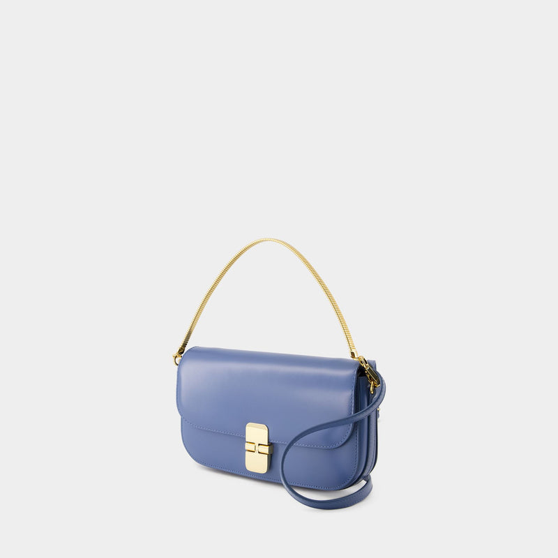 Grace Chaine Clutch - A.P.C. - Leather - Ocean Blue