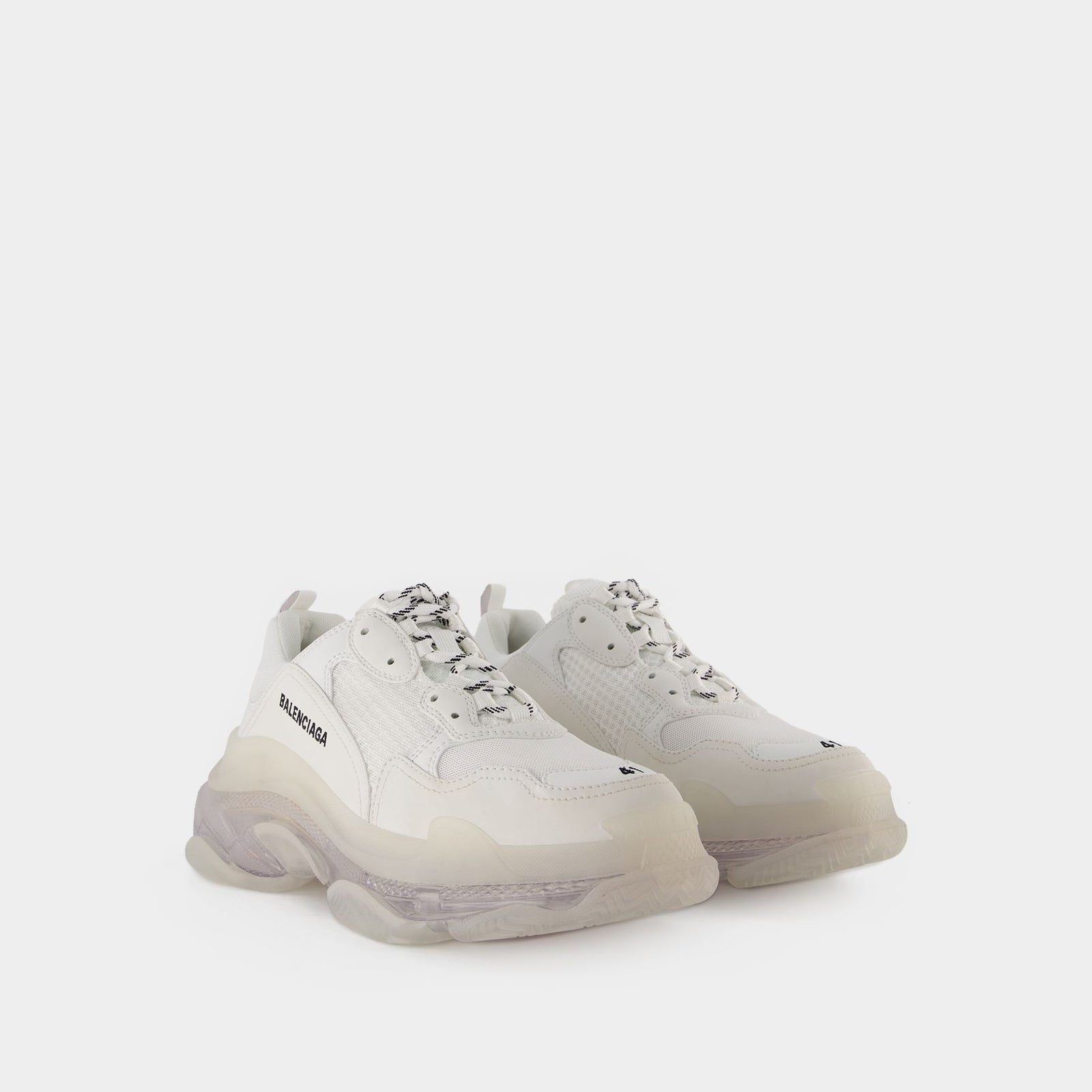 Balenciaga 60mm Triple S Clear Sole Sneakers White