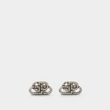 Bb Stud Xs Earp Earring - Balenciaga -  Silver/Crystal