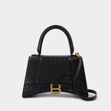 Hourglass S Bag - Balenciaga -  Black - Leather