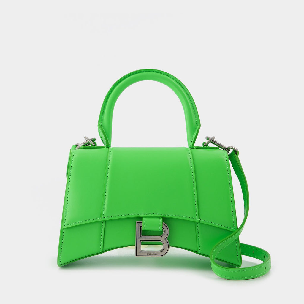Hourglass Mini Leather Crossbody Bag in Green  Balenciaga  Mytheresa