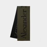 Sc Classic Logo Scarf - Alexander Mcqueen -  Khaki/Black - Wool