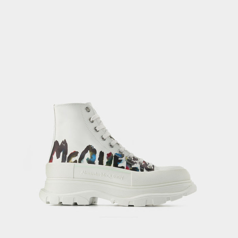 Tread Slick Sneakers - Alexander Mcqueen - White - Canvas