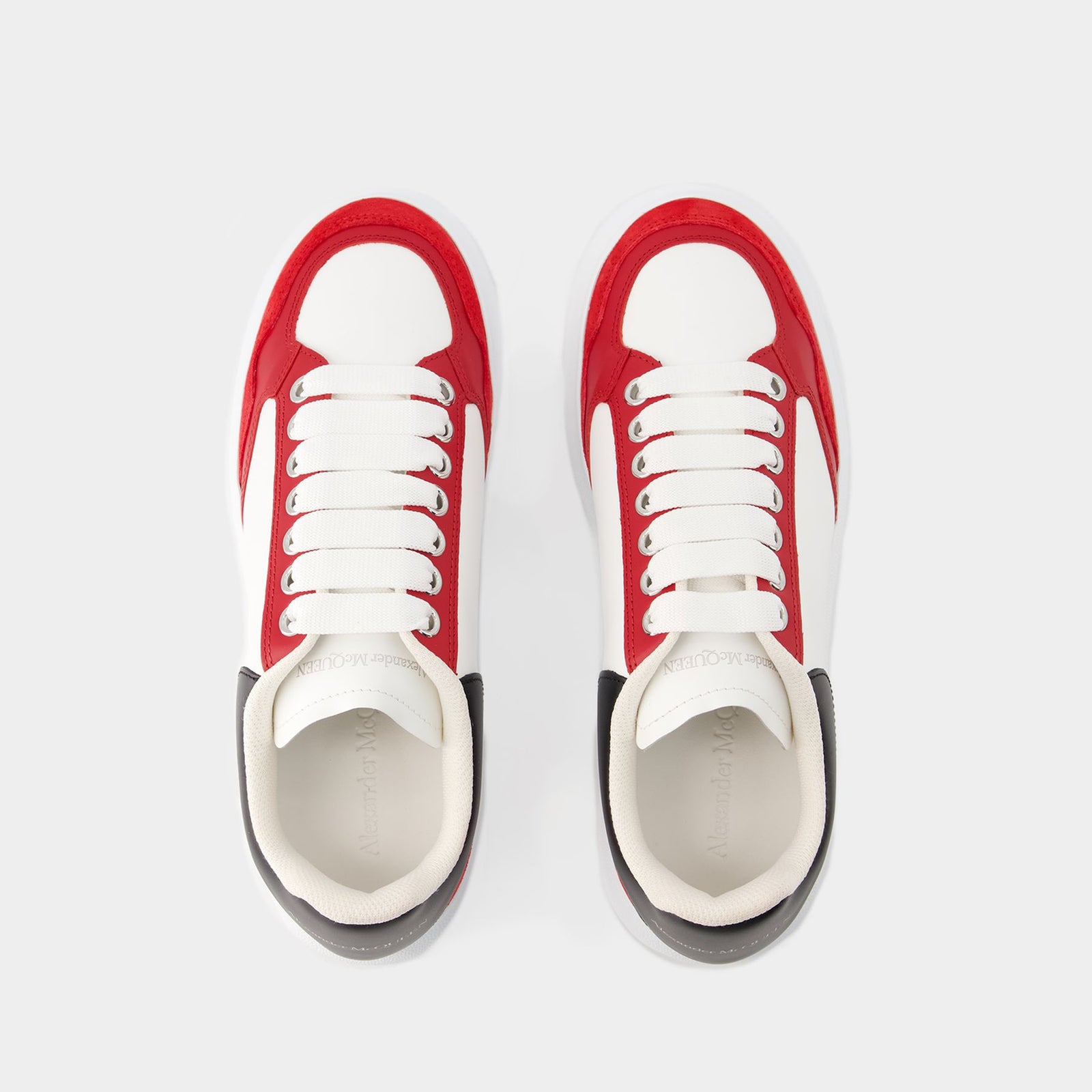 Oversized Sneakers Alexander Mcqueen Leather White Red