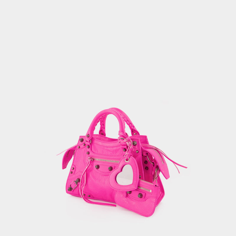 Neo Cagole Small Leather Tote Bag in Pink - Balenciaga