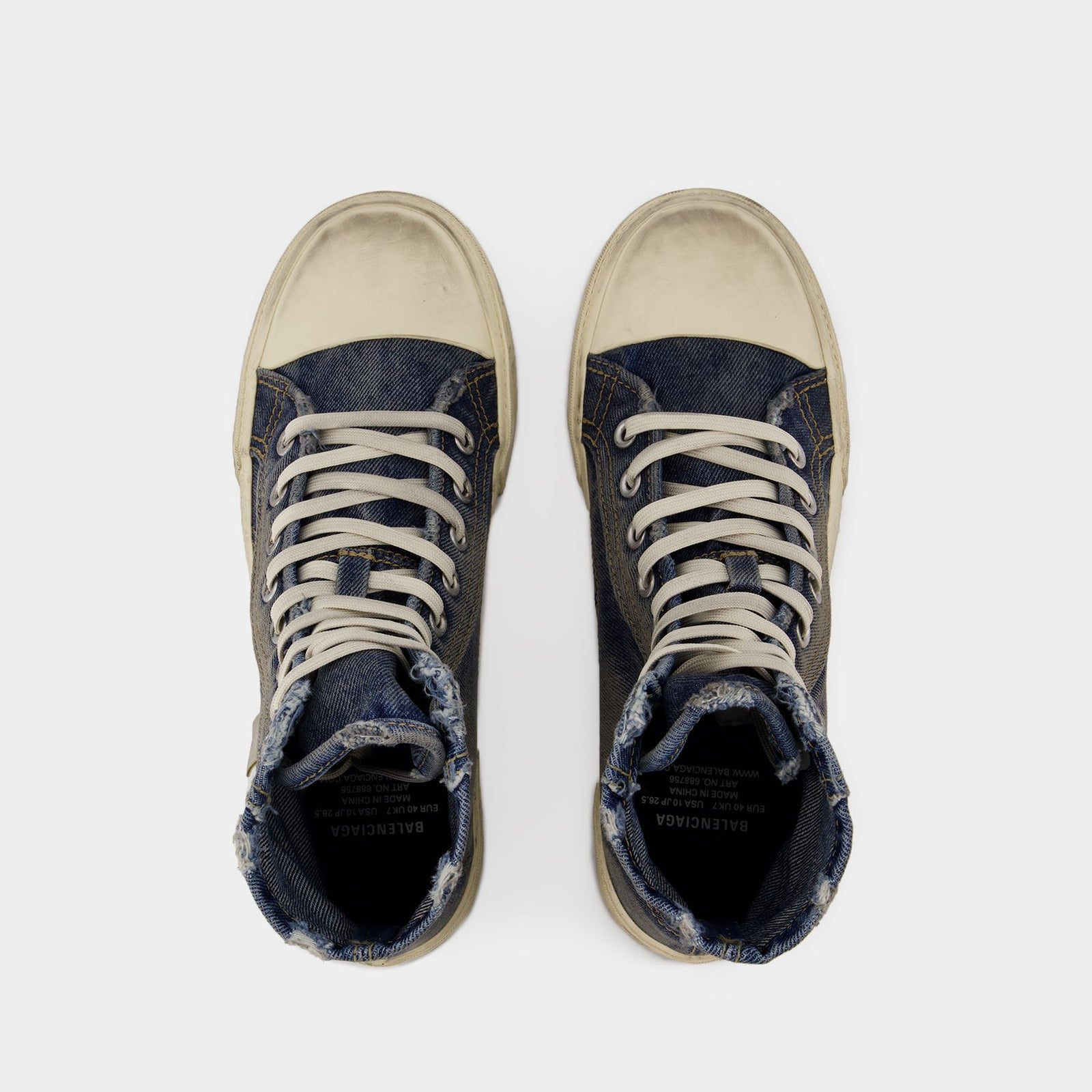 Paris High Top Sneakers Balenciaga Canvas Mid 90 s Blue