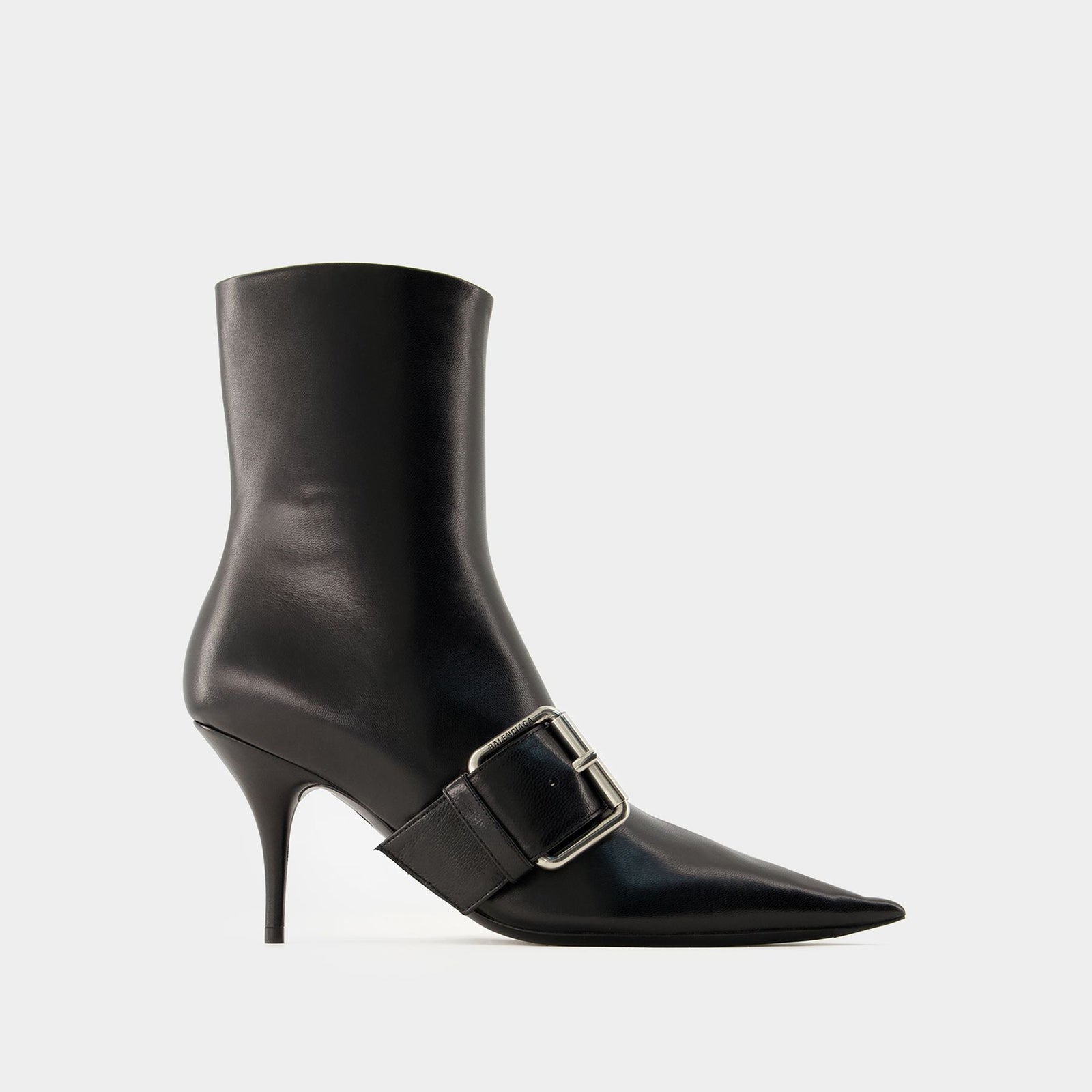 Balenciaga black leather buckle boots best sale