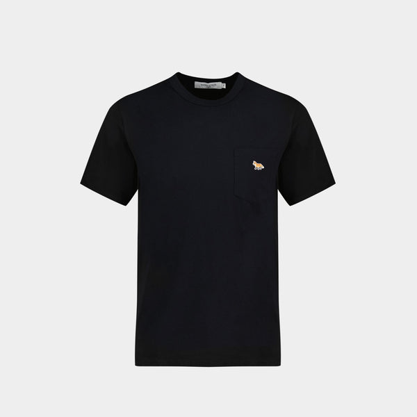 Profile Fox Patch Pocket Tee-Shirt in Black Cotton