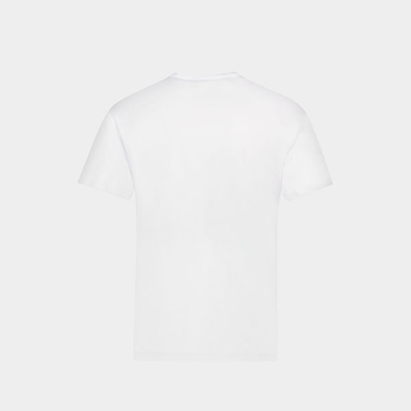 Profile Fox Patch Pocket Tee-Shirt in White Cotton