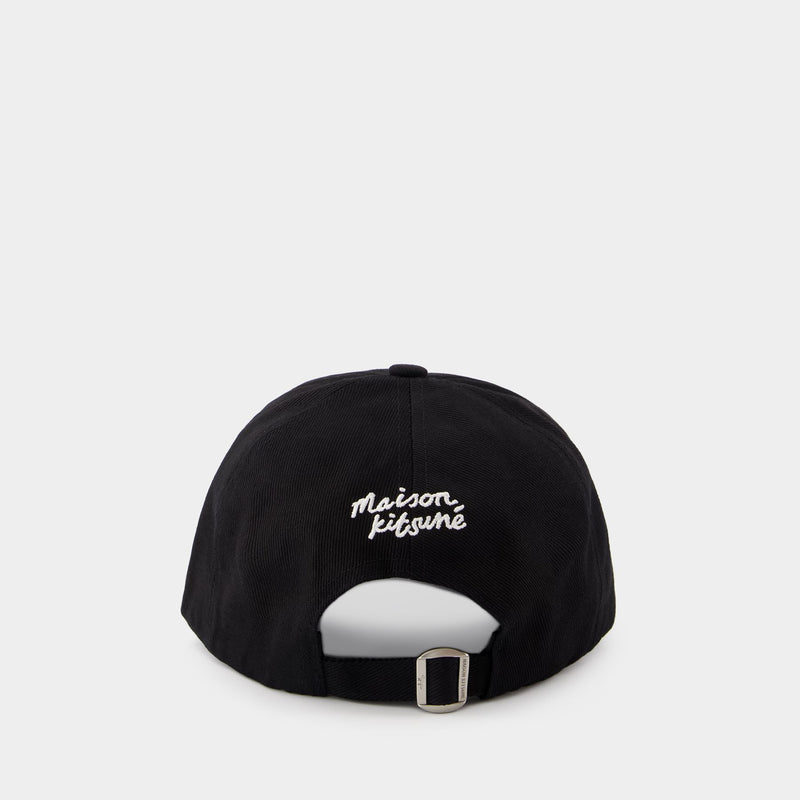 Large Fox Head 6p Cap - Maison Kitsune - Cotton - Black