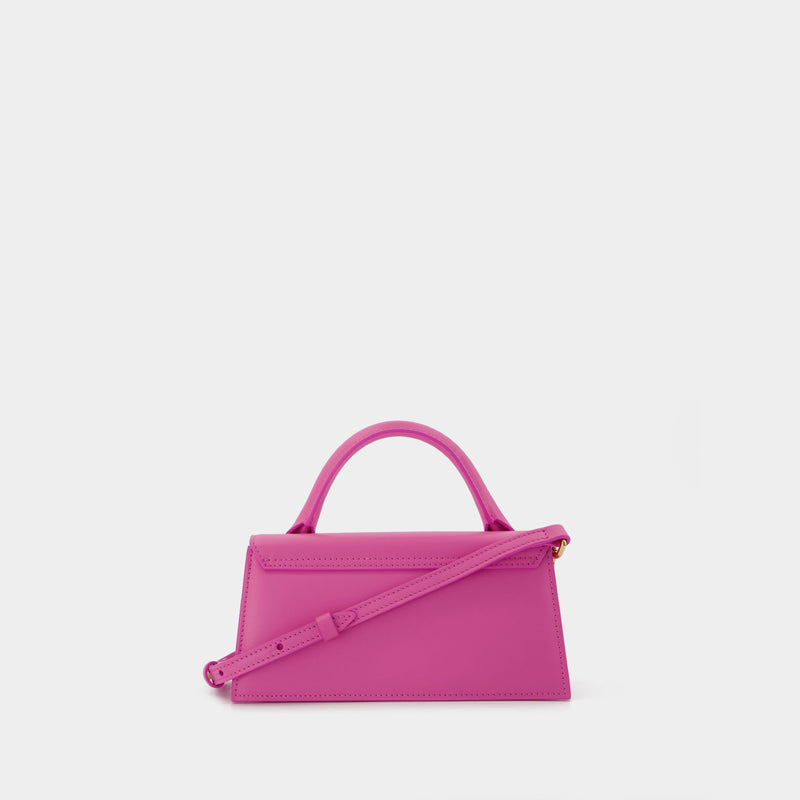 Jacquemus Le Chiquito Long Croc-effect Shoulder Bag In Pink