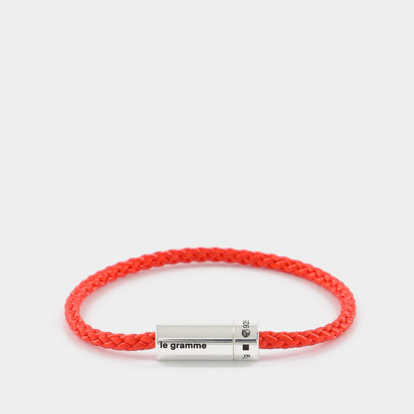 Nato 7G Cable Bracelet in Red and Brushed Silver