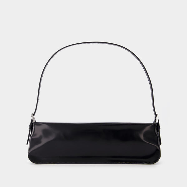 Mango patent discount leather baguette bag