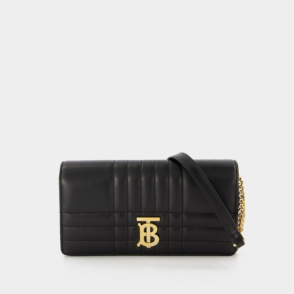 Burberry Quilted Leather Lola Continental Wallet Black /Light Gold