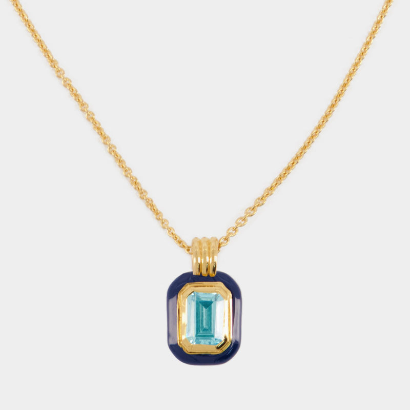 Pendant Blue Stone And Enamel Necklace - Missoma - Gold - Metal