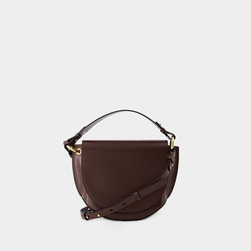 Stella McCartney Medium Flap Shoulder Bag in Chocolate Brown
